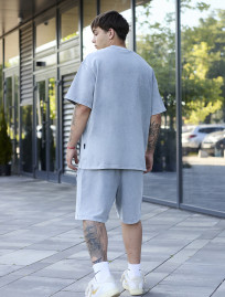 Letni komplet koszulka + spodenki Staff light gray oversize