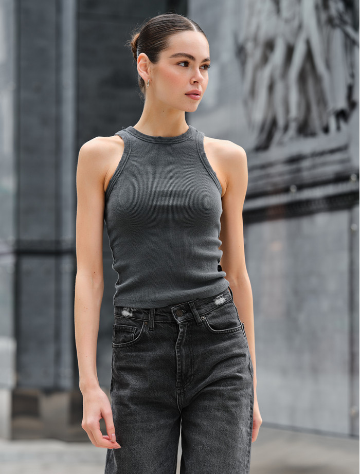 Damski top Staff hop dark gray