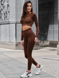 Damski kiomplet Staff top + legginsy brown