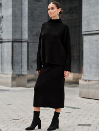 Damski komplet z dzianiny Staff soft black oversize