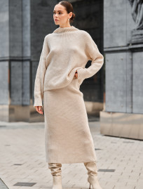 Damski komplet z dzianiny Staff soft beige oversize