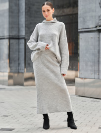 Damski komplet z dzianiny Staff soft gray oversize