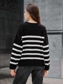 Damski sweter z dzianiny Staff el black & white oversize