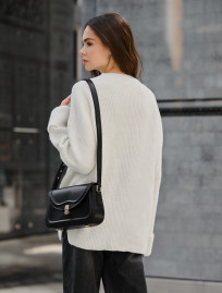 Damski sweter z dzianiny Staff lun white oversize