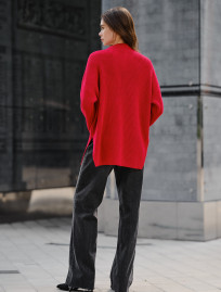 Damski sweter z dzianiny Staff lun red oversize