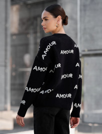 Damski sweter z dzianiny Staff amour black