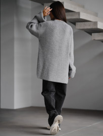 Damski sweter z dzianiny Staff lo gray oversize