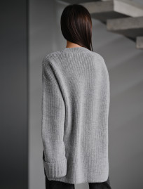 Damski sweter z dzianiny Staff lo gray oversize