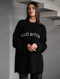 Damski sweter z dzianiny Staff lo black oversize