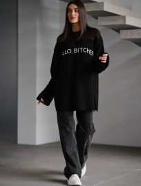 Damski sweter z dzianiny Staff lo black oversize