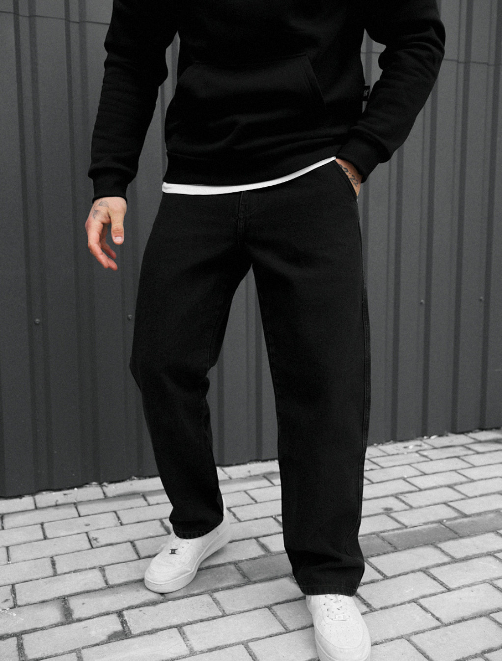 Dżinsy Staff 3 black baggy