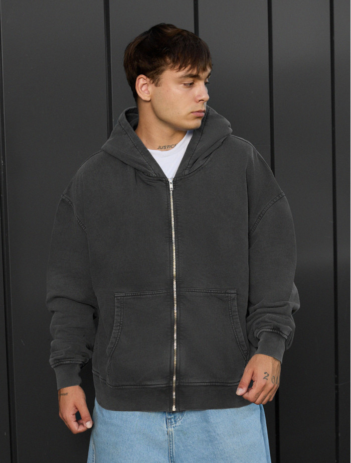 Bluza z kapturem Staff va dark gray2 oversize