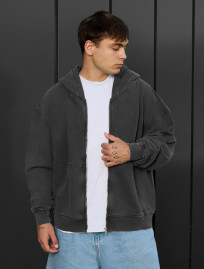 Bluza z kapturem Staff va dark gray2 oversize