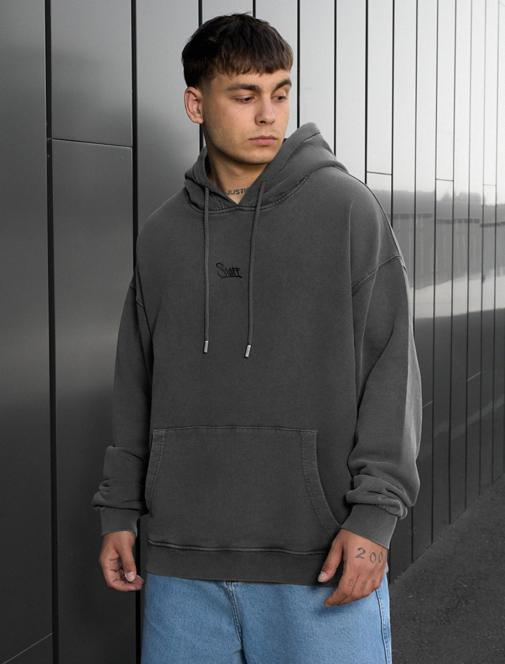 Bluza Staff gray logo oversize
