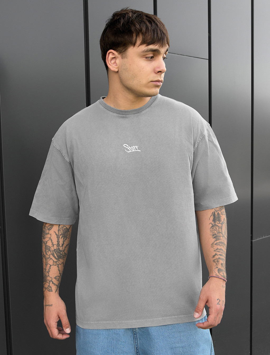 Koszulka Staff gray logo oversize