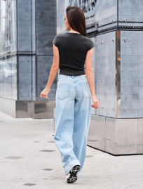 Dżinsy Staff wide-leg light blue