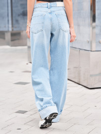 Dżinsy Staff wide-leg light blue