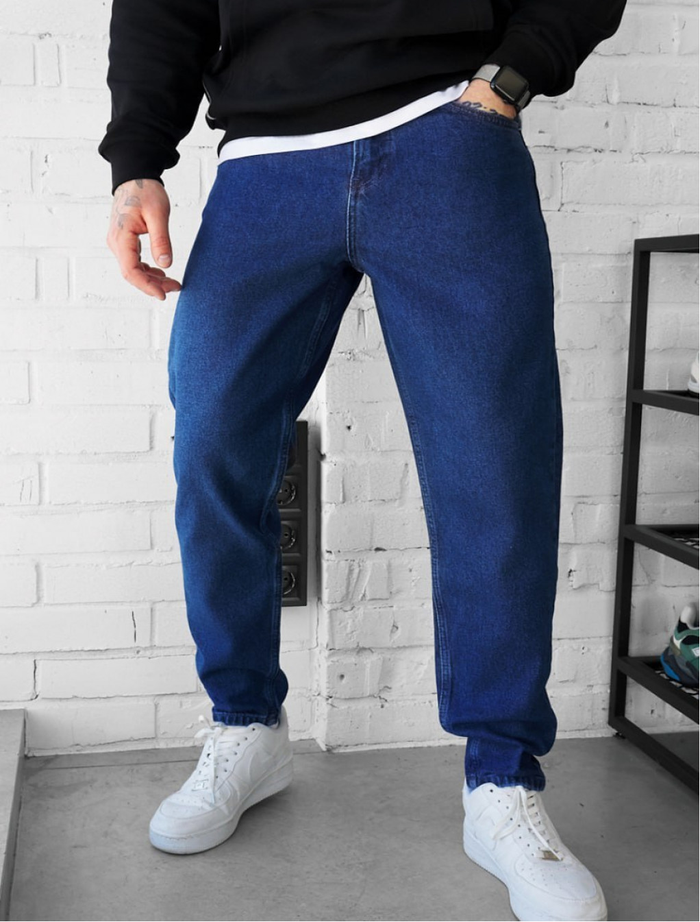 Dżinsy Staff 13 navy baggy