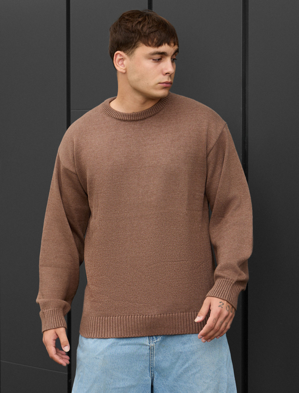 Sweter dzianinowy Staff 102 brown