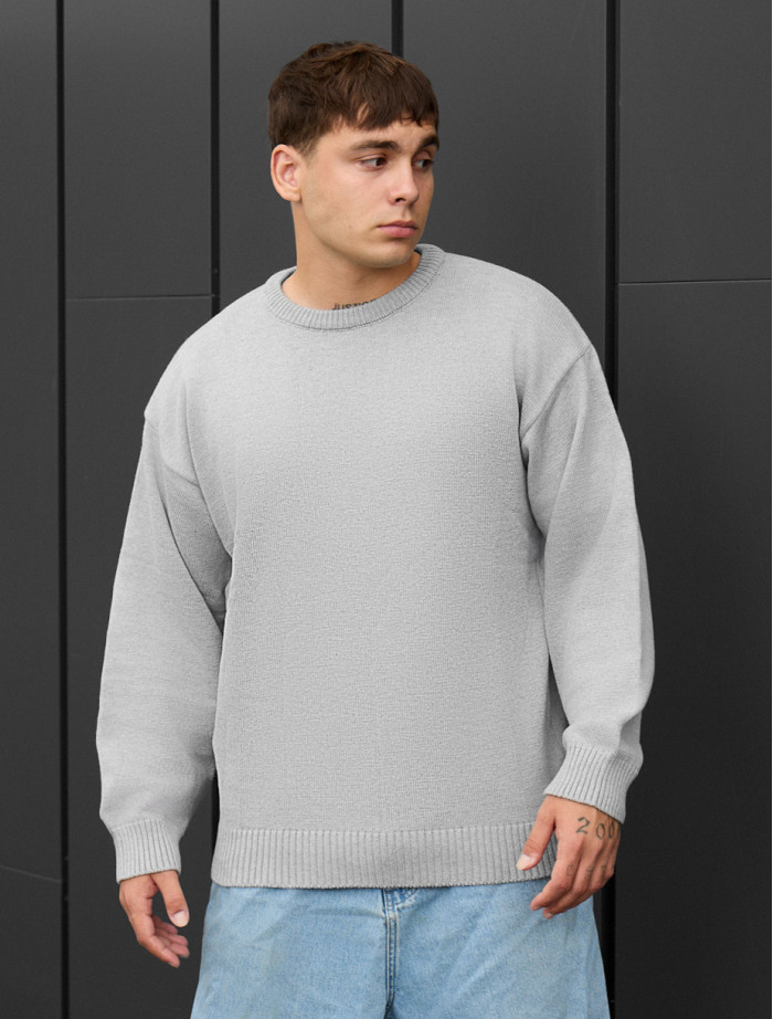 Sweter dzianinowy Staff 102 light gray