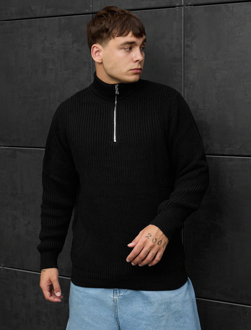 Sweter dzianinowy Staff 91 black oversize