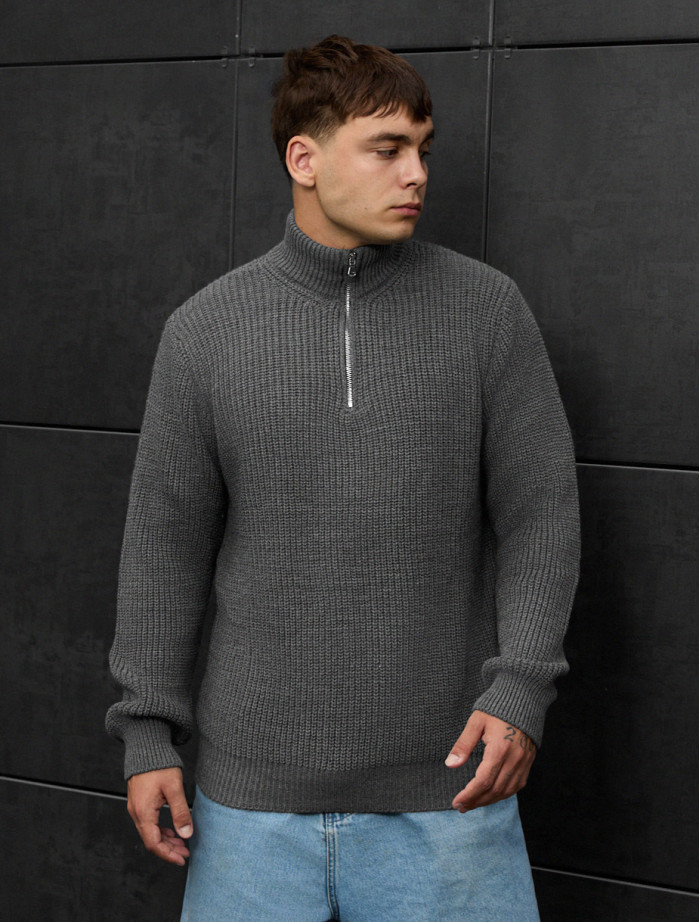 Sweter dzianinowy Staff 91 gray oversize