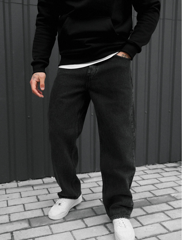 Dzinsy Staff 040 dark gray baggy