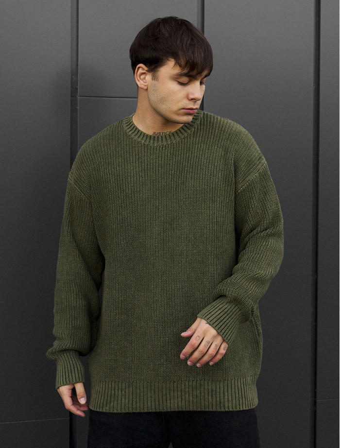 Sweter dzianinowy Staff jk khaki oversize