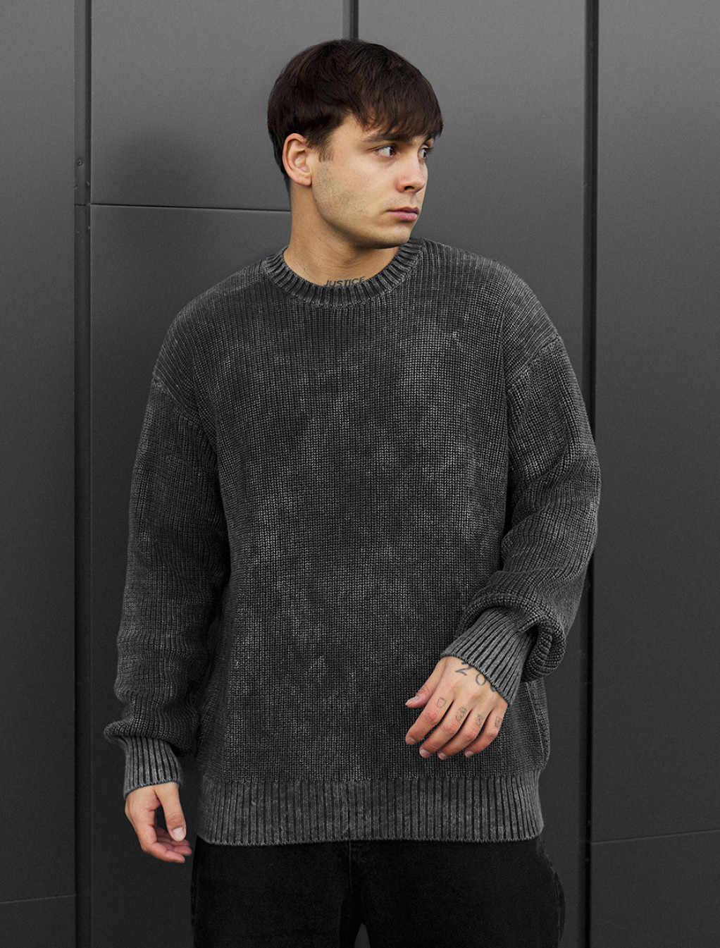 Sweter dzianinowy Staff jk gray