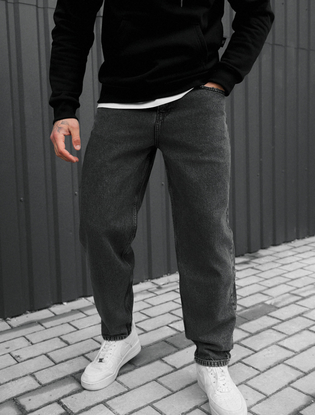 Dżinsy Staff 013 gray regular mom