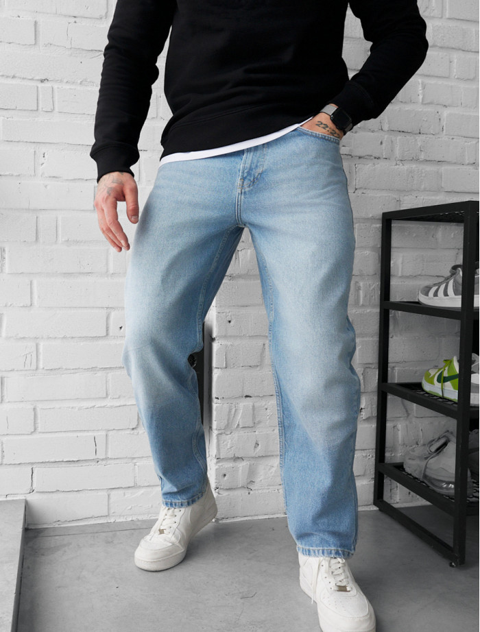 Dżinsy Staff 14 loose fit light blue