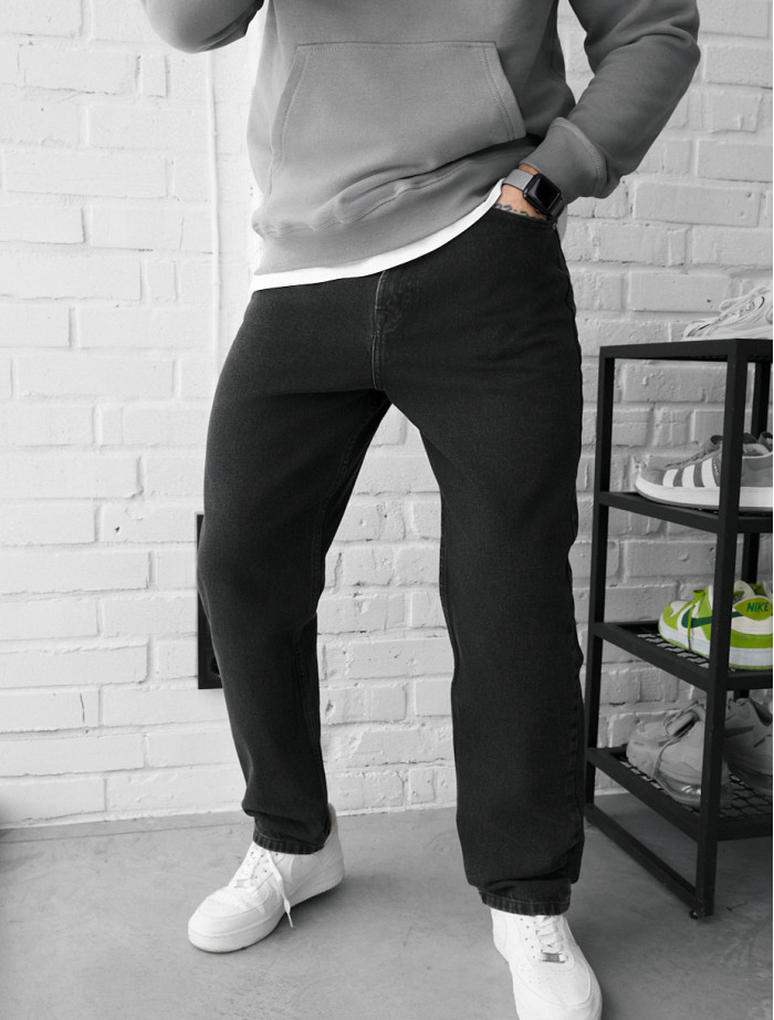 Dżinsy Staff 19 dark gray wide leg