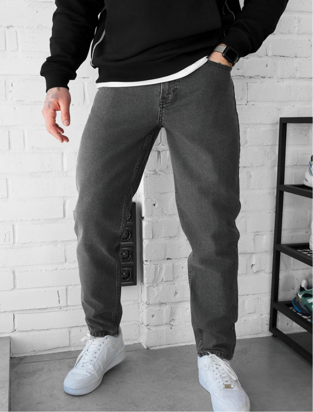 Dżinsy Staff 30 gray slim