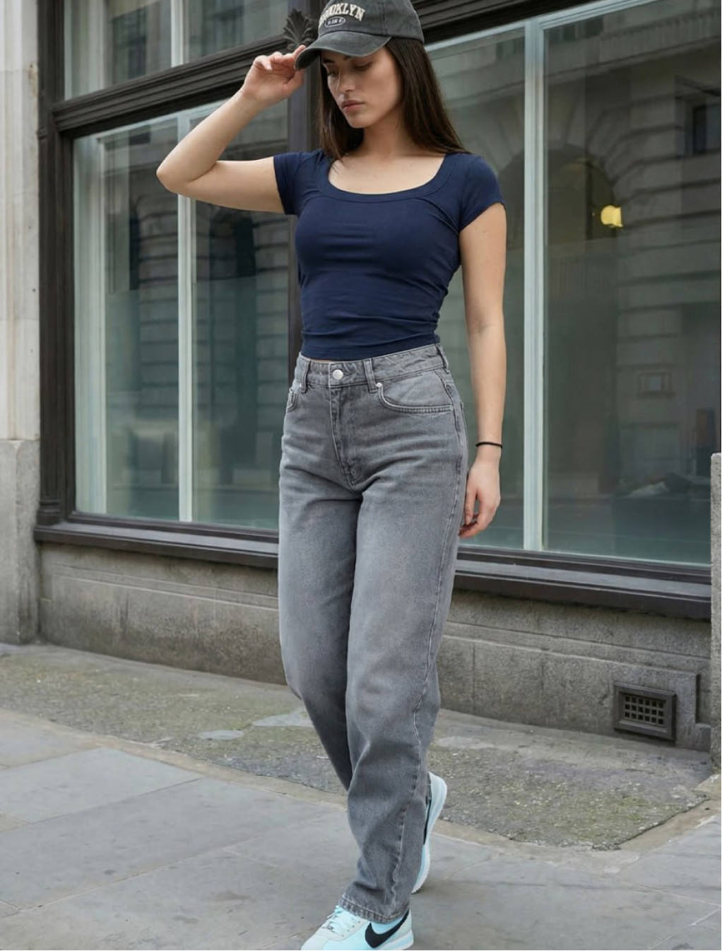 Dżinsy damskie Staff 003 gray mom