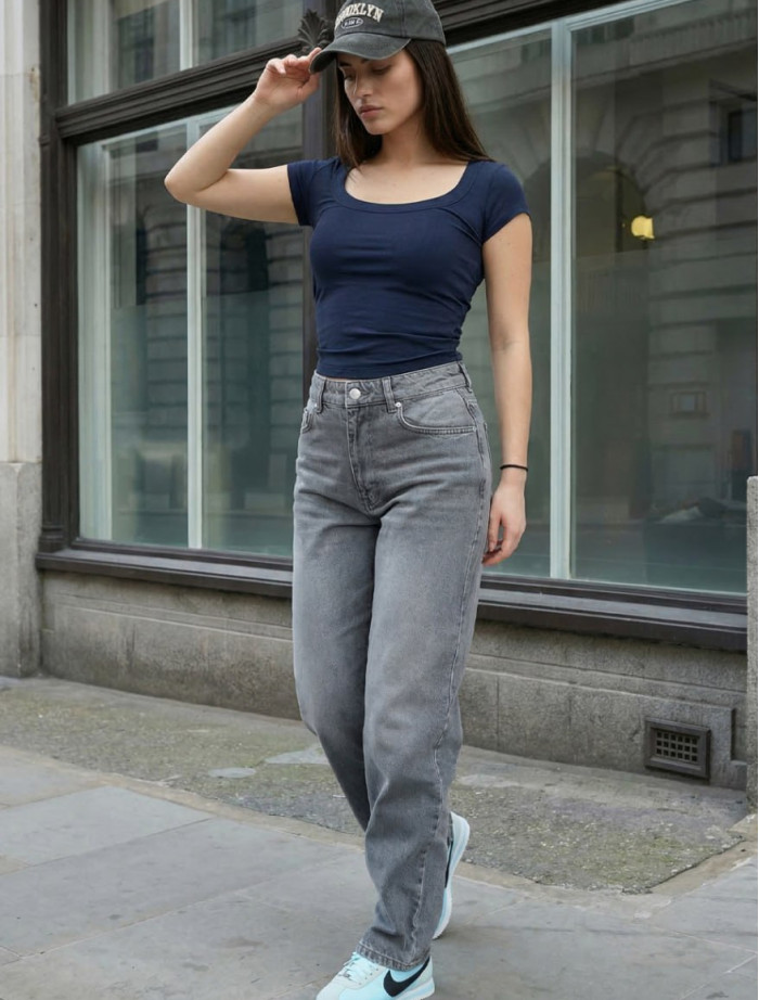 Dżinsy damskie Staff 003 gray mom