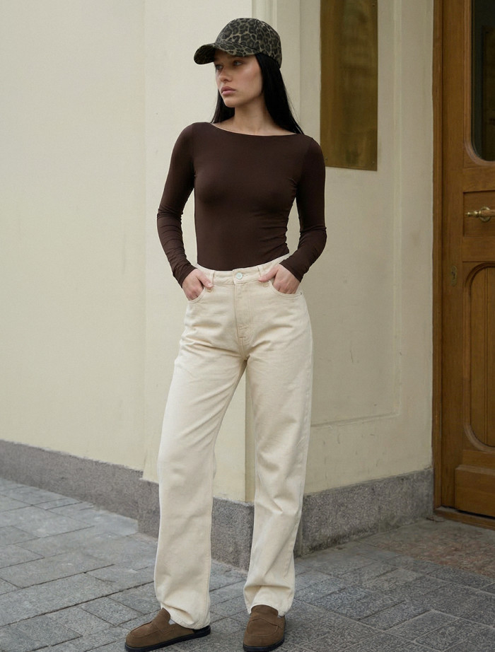 Dżinsy damskie Staff 002 milk wide leg