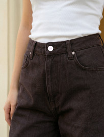 Dżinsy Staff 46 dark brown wide leg
