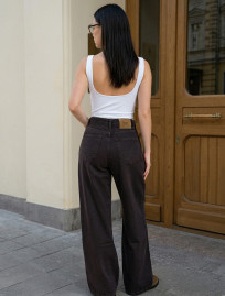 Dżinsy Staff 46 dark brown wide leg
