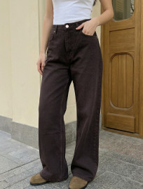 Dżinsy Staff 46 dark brown wide leg