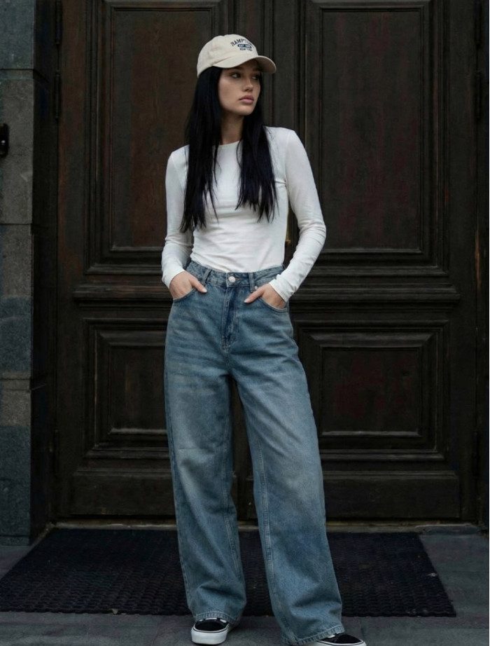 Dżinsy damskie Staff 3492 blue loose fit