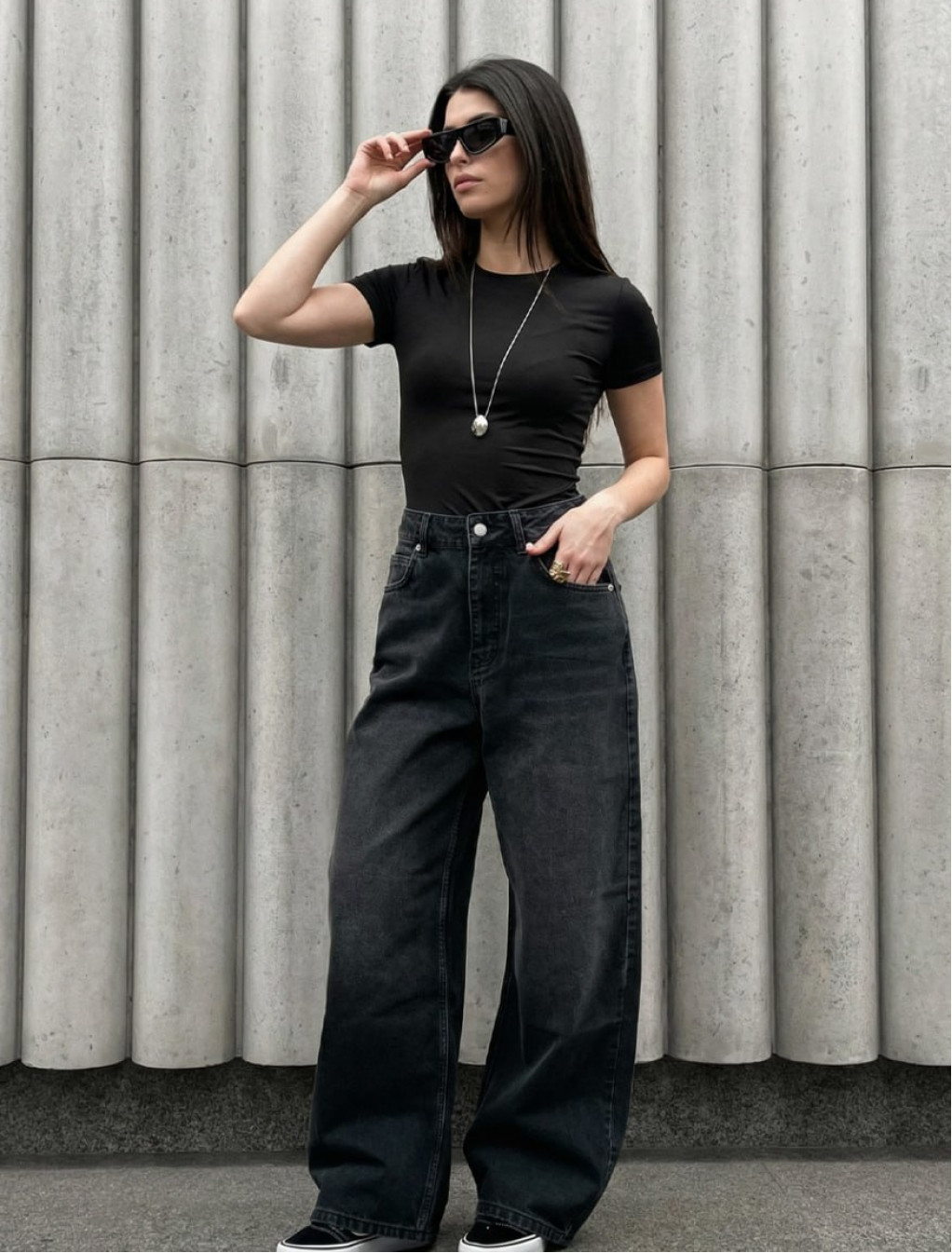 Dżinsy damskie Staff 3492 dark gray loose fit