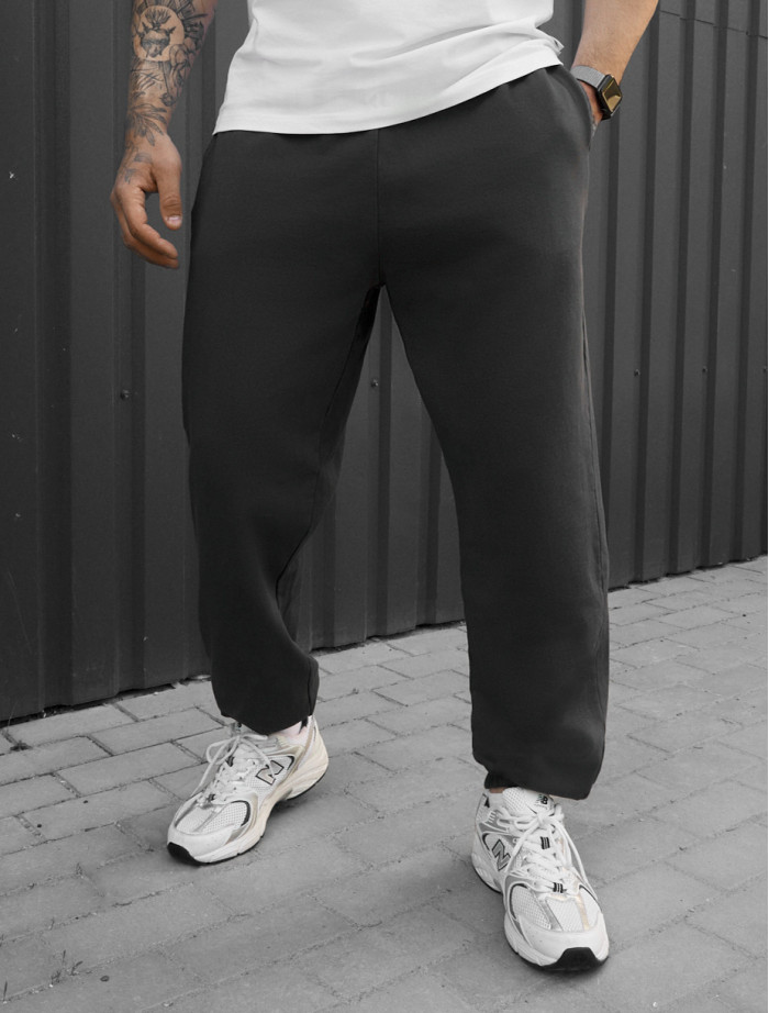 Spodnie dresowe Staff di dark gray premium washed