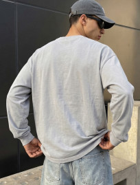 Longsleeve Staff light gray logo premium washed oversize