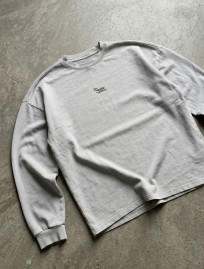 Longsleeve Staff light gray logo premium washed oversize
