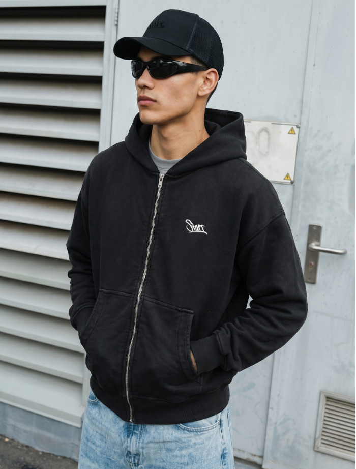 Bluza Staff logo dark gray premium washed oversize