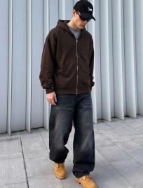 Bluza Staff dark brown premium washed oversize