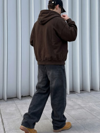 Bluza Staff dark brown premium washed oversize