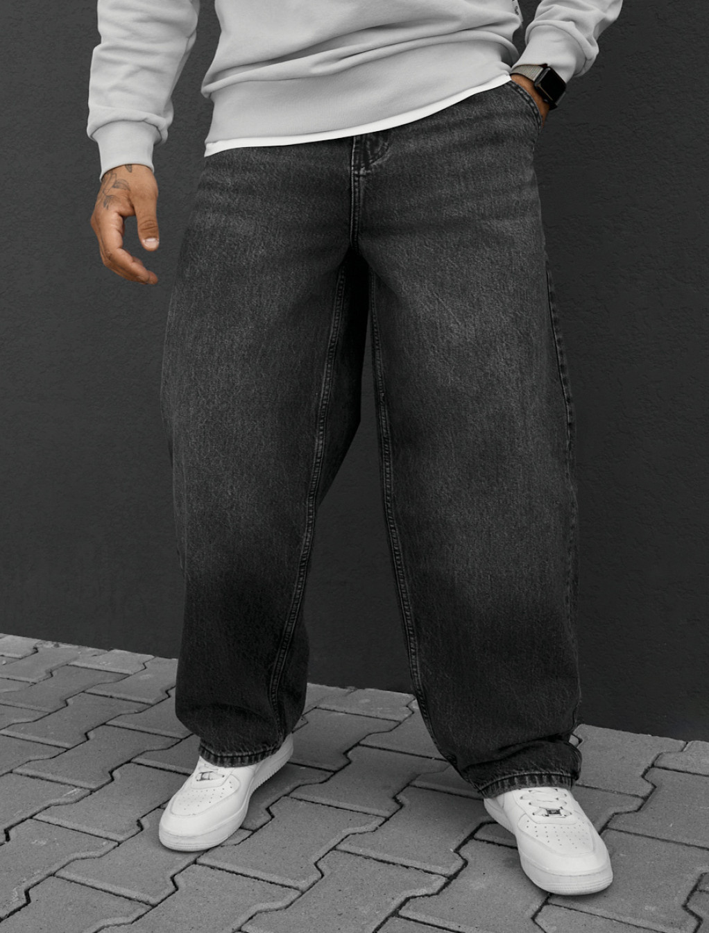 Dżinsy Staff 48 black baggy