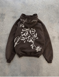 Bluza Staff logo dark brown premium washed oversize fleece