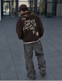 Bluza Staff logo dark brown premium washed oversize fleece